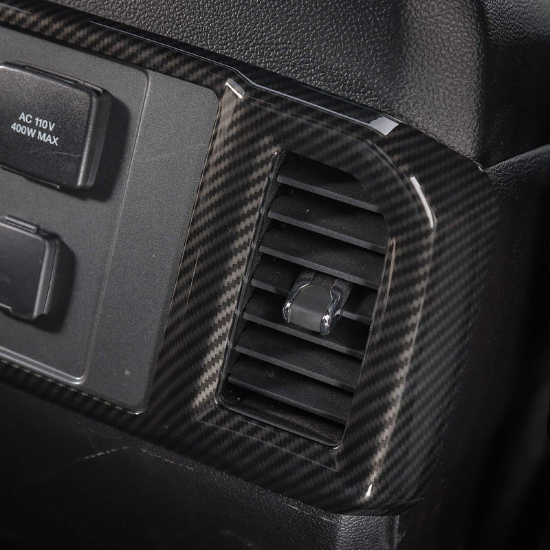 Keptrim for F-150 ABS Carbon Fiber Rear Air Conditioning Vent Outlet Panel Trim for 2016 2017 2018 2019 2020 Ford F150, 1pc - Image 5
